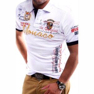 Solid-color slim-fit golf polo shirt - Main product view