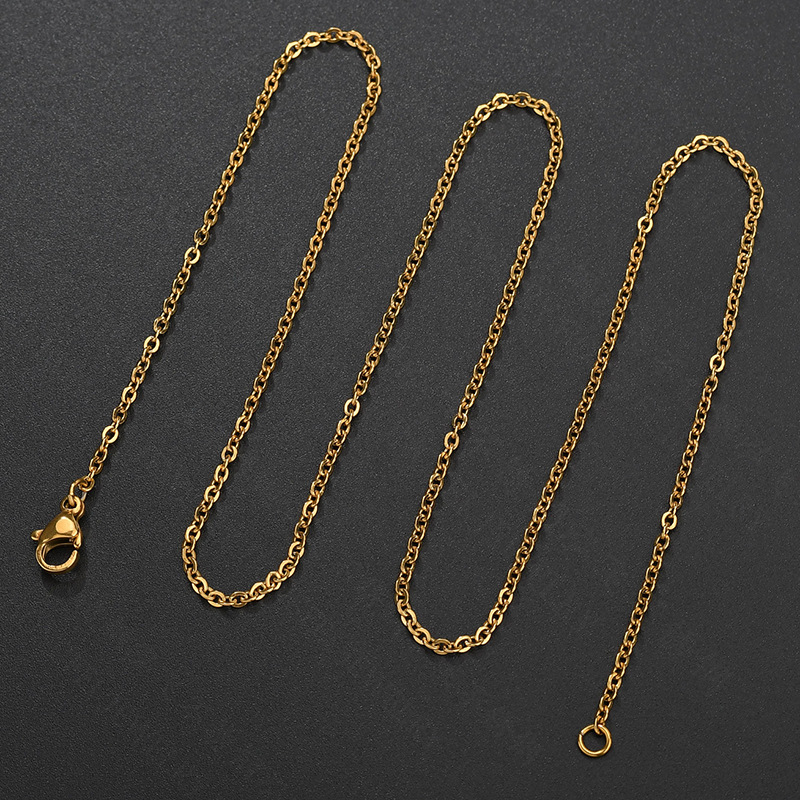 Unisex O-link pendant necklace with geometric titanium steel pendant and stainless steel chain - Product view 1