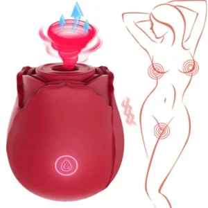 Rose-shaped 10-speed clitoral sucking and vibrating massager - Main product view