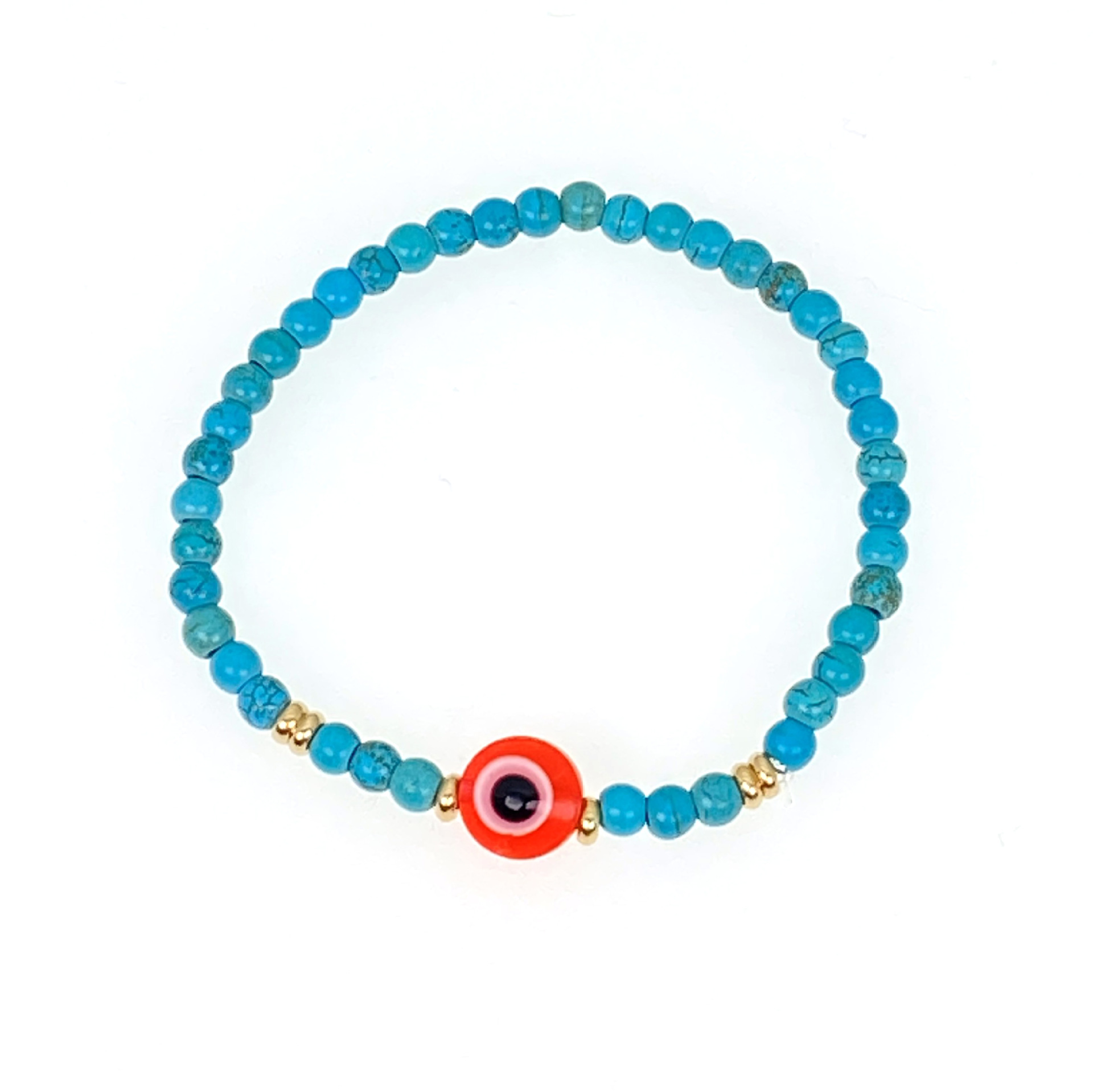 Bohemian blue eye lucky bead bracelet in red, blue, or white - Red