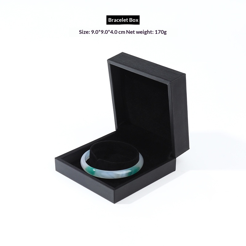 Black brushed leather jewelry box for rings, pendants, necklaces, and bracelets - Product view 5