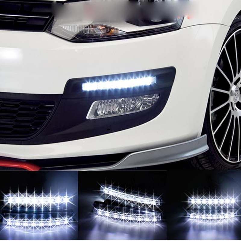 Universal 6000K white LED car daytime running light unit - Main product view