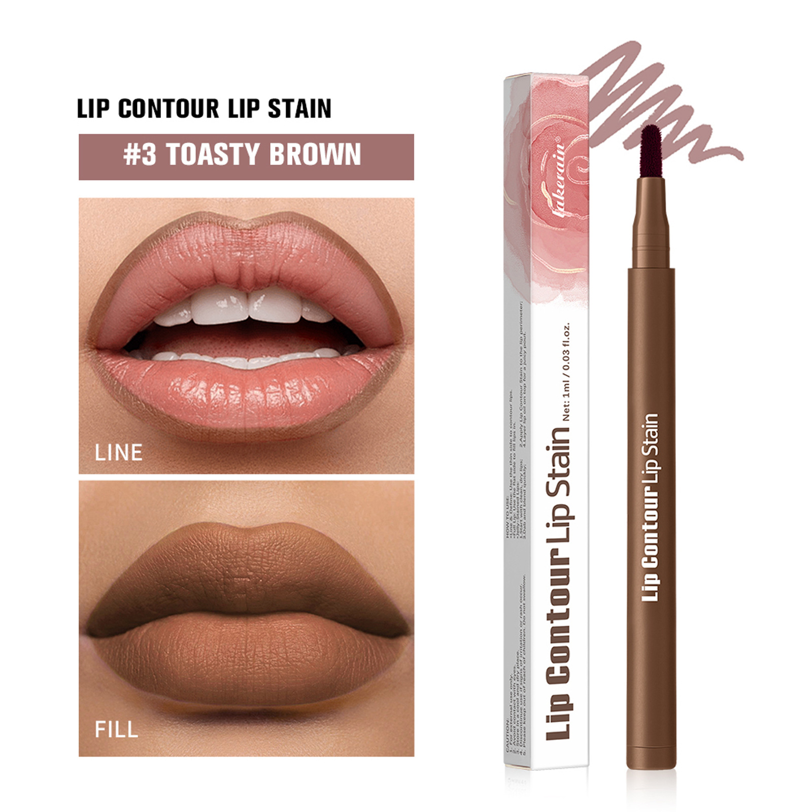 Moisturizing wooden lip liner pencil in seven shades - Product view 7