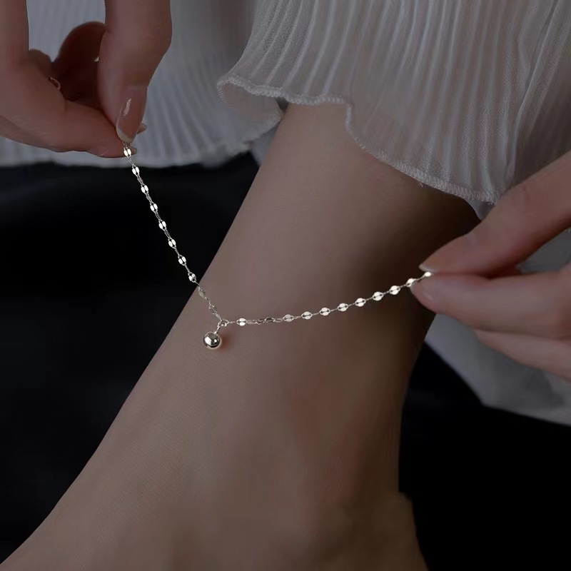 Geometric copper leg chain in gold or white gold color - Product view 4