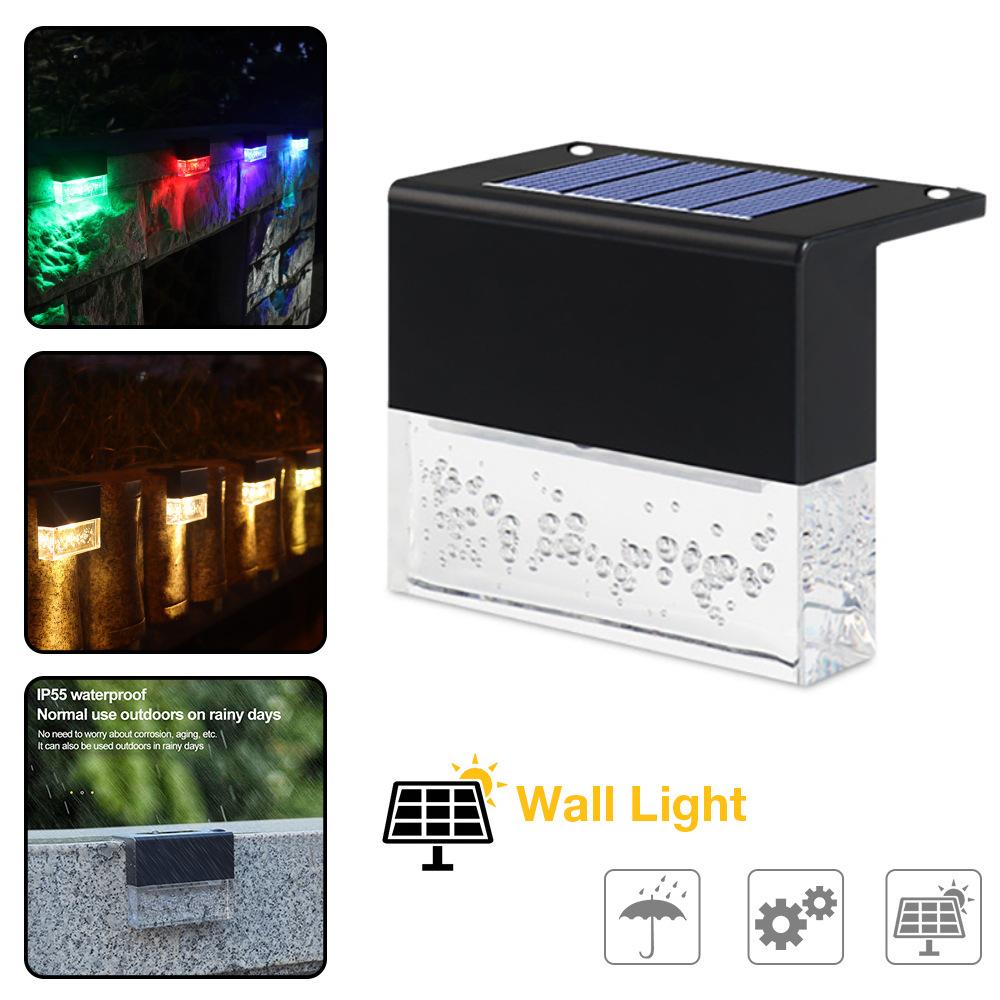 Waterproof RGB solar LED step light for a garden fence or outdoor path - Product view 7