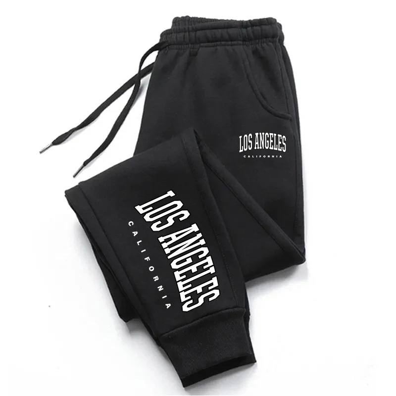 Men's casual letter pattern sport sweatpants in full-length straight-leg style - Product view 3
