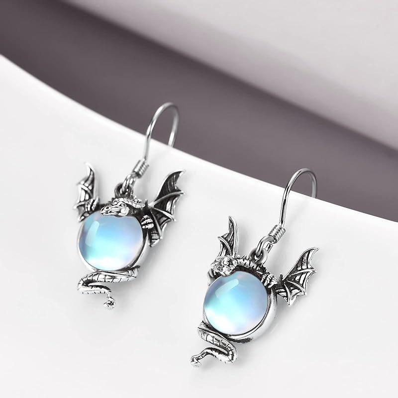 Unisex flying dragon zodiac earrings with an animal-inspired design - Product view 5