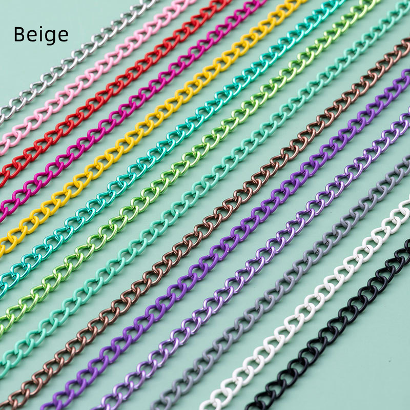 1-meter colored metal chain for jewelry making - Product view 1