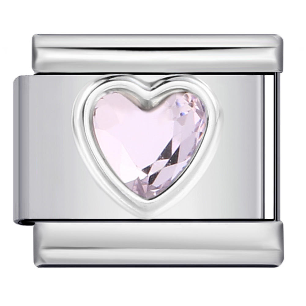 Heart-themed ornamental stone module for DIY bracelet making - Product view 13