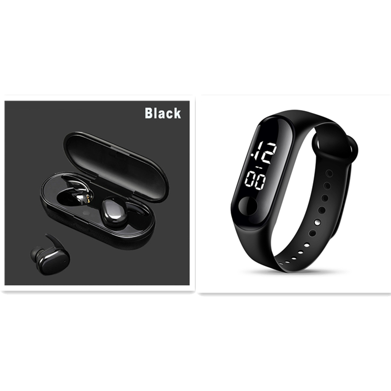 Wireless Bluetooth in-ear sports earphones in black and white color options - Product view 7
