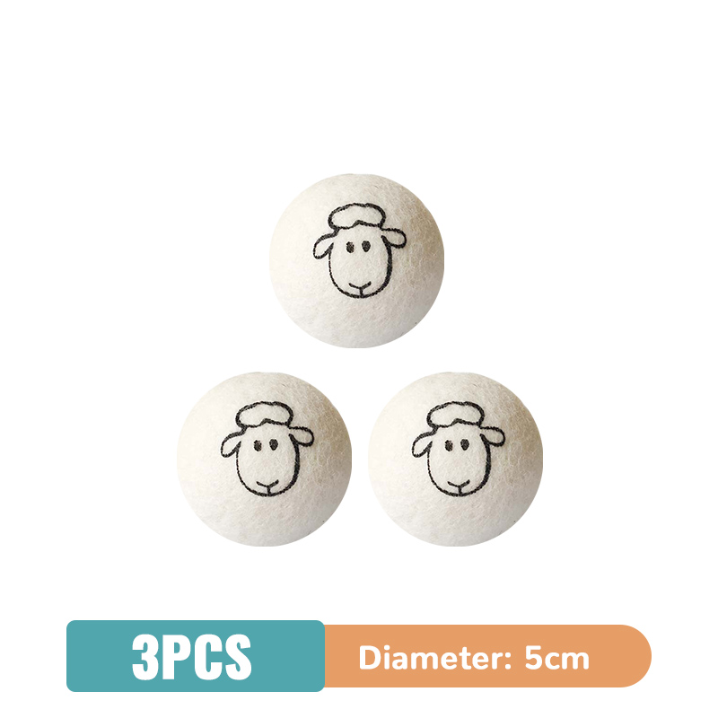 White 100% wool dryer ball with lamb pattern - Product view 7