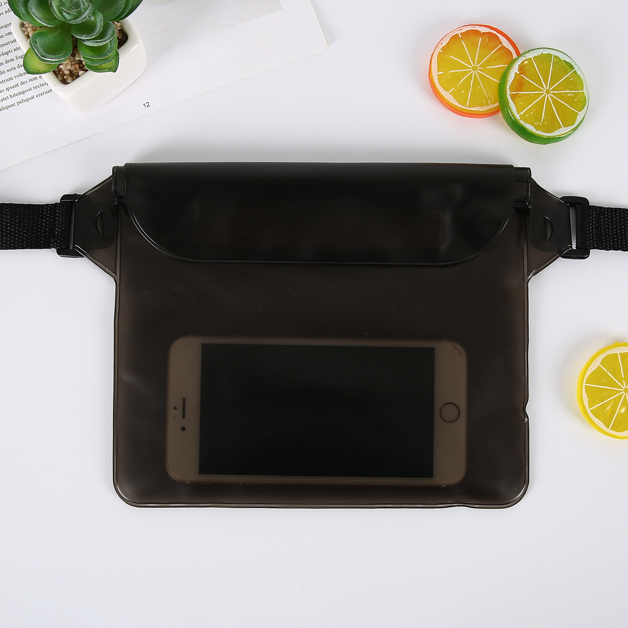 Waterproof PVC phone waist bag with Velcro closure - Product view 5