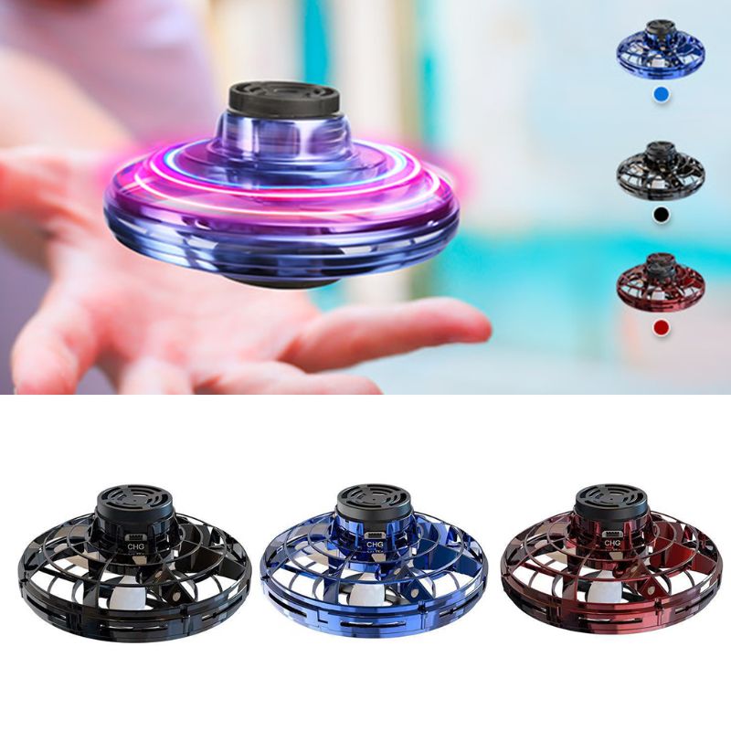 Mini fingertip gyro flying spinner toy with RGB LED lights - Main product view