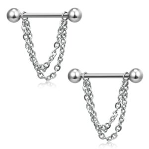 Polished titanium steel piercing jewelry with ball or pointed-cone detail - Main product view