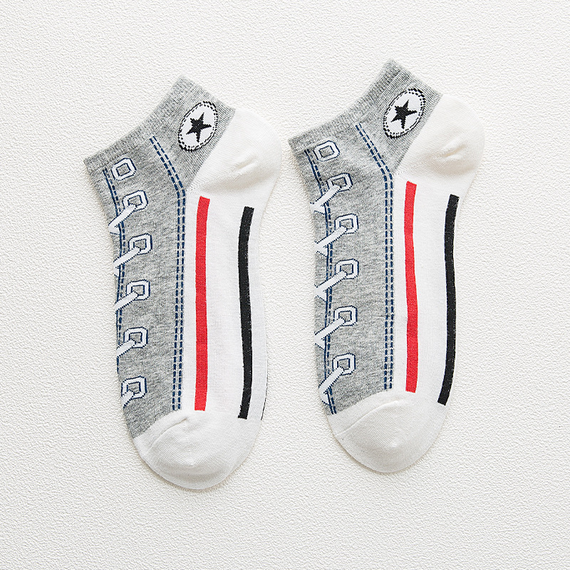 Breathable combed cotton boat socks in assorted colors - Product view 7