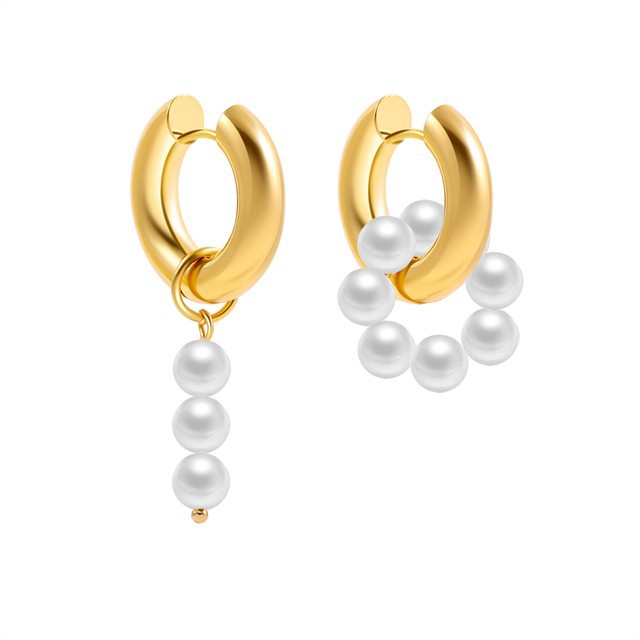 Stainless steel water drop circle earrings for women - Product view 1