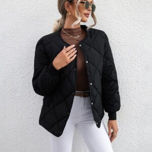 Light diamond-check casual coat in a neutral color - Main product view