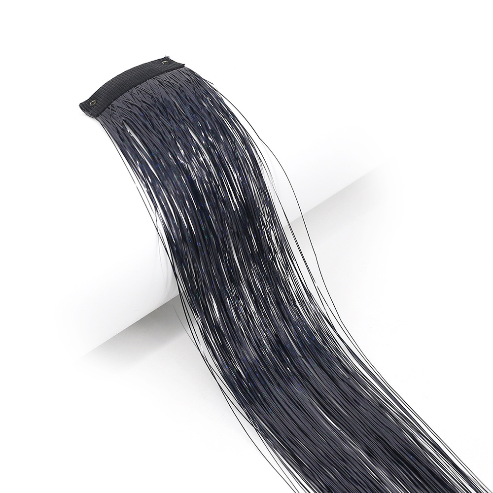 Long straight clip-in wig with shimmering colorful rainbow hair - Product view 4
