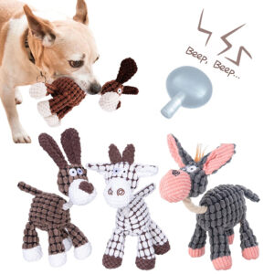 plush donkey-shaped squeaky dog chew toy - Main product view