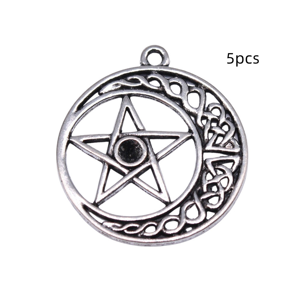 33 x 30 mm antique silver-tone alloy pendant - Product view 2