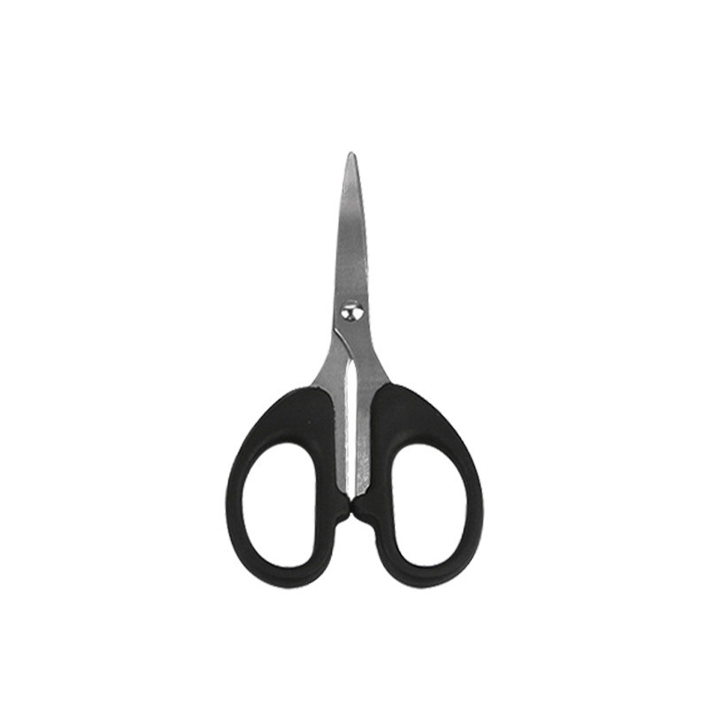Silver and black paper-cutting scissors with plastic handle - Product view 1