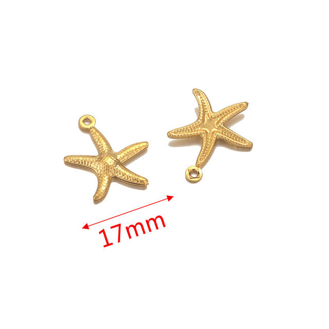 Small stainless steel starfish shell pendant necklace - Product view 2