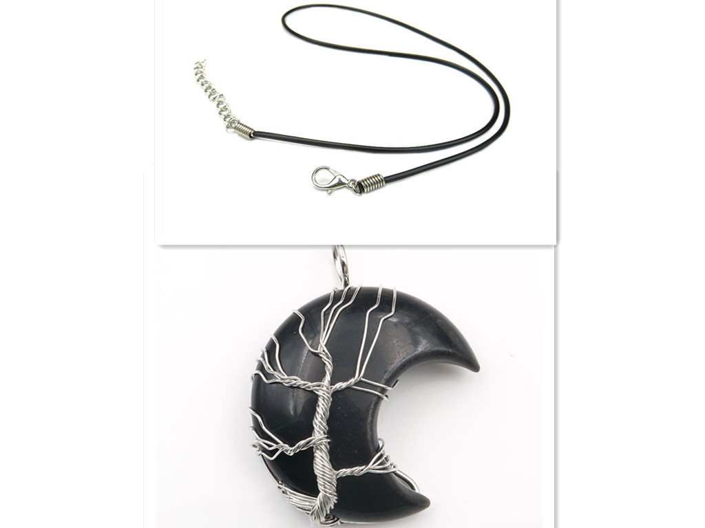 Moon Tree of Life crystal-style stone pendant necklace - Product view 11