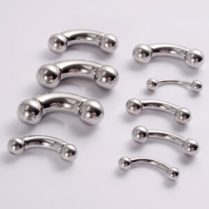 Stainless steel curved geometric PA body piercing ring earring - Main product view