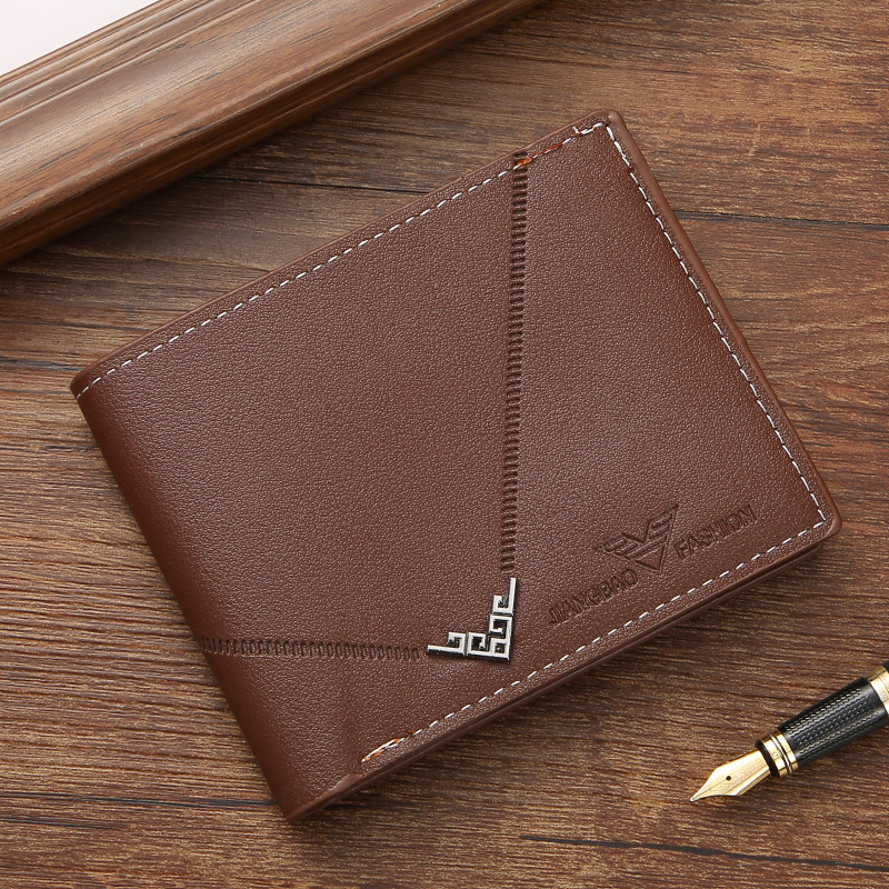 Men's PU leather multi-card wallet with geometric printed pattern - Product view 2