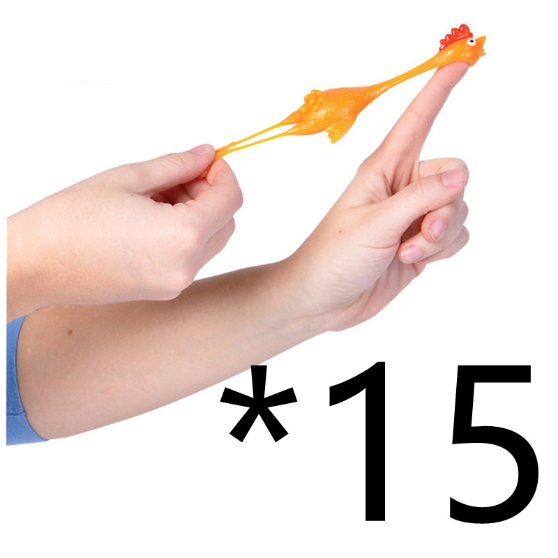 Yellow rubber chicken finger catapult prank toy - Product view 10