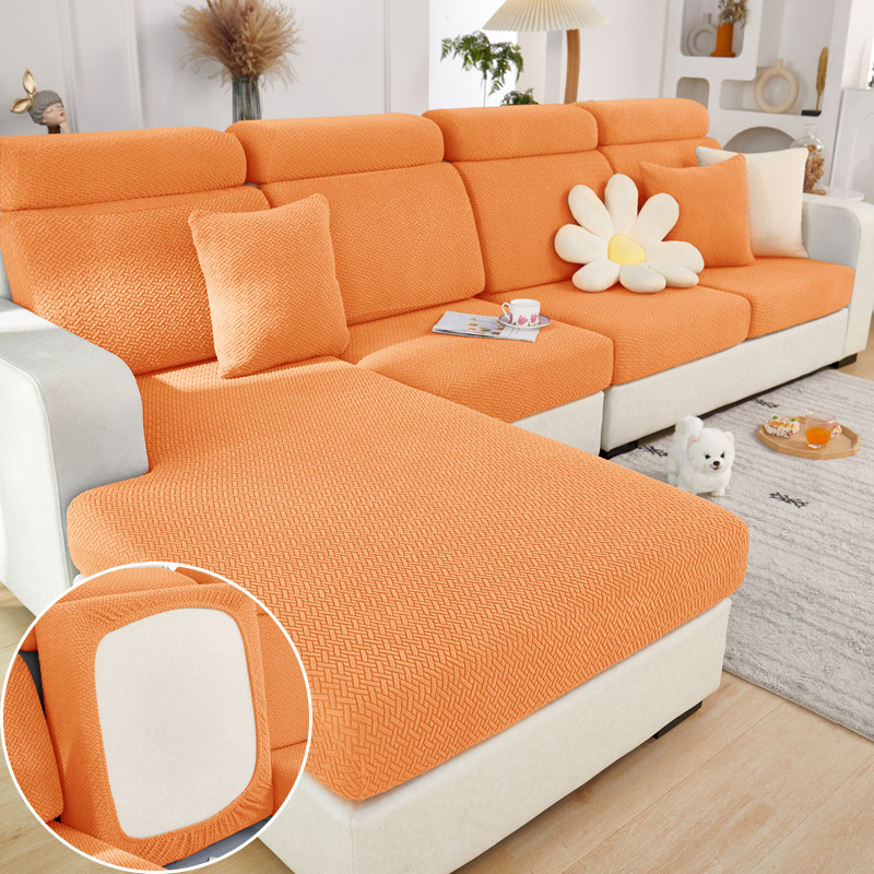 Solid-color knitted elastic sofa cushion cover - Product view 9