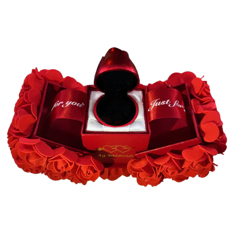 Preserved rose gift box with crystal pendant necklace - Product view 12
