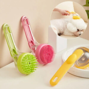Long-handle soft-bristle dog bath and shampoo brush - Main product view
