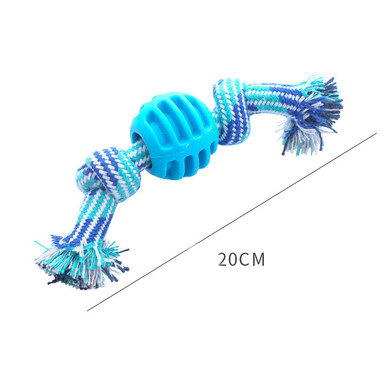 Dog teeth-cleaning rope ball toy with double-knot cotton rope and ball - Product view 6