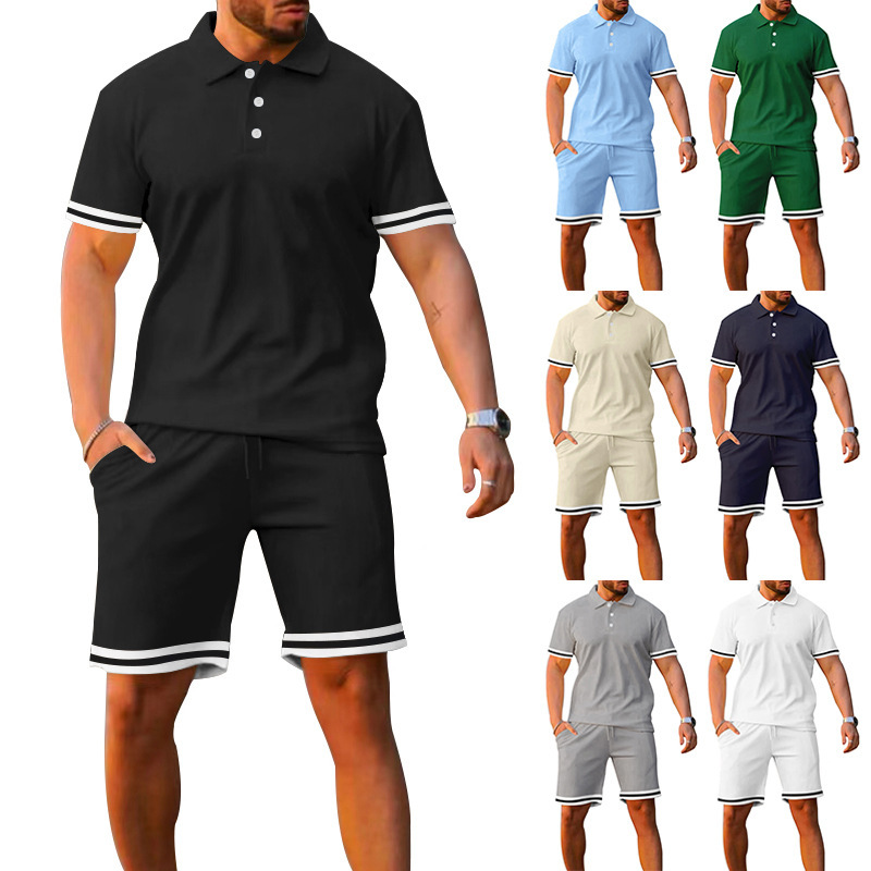 Men's short-sleeve top and shorts leisure set - Main product view