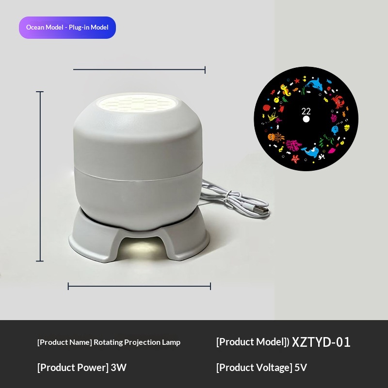 USB LED snowflake projection lamp with seasonal light patterns - Product view 2