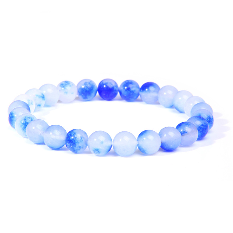 Natural stone beaded bracelet in a multicolor patterned style - Product view 5