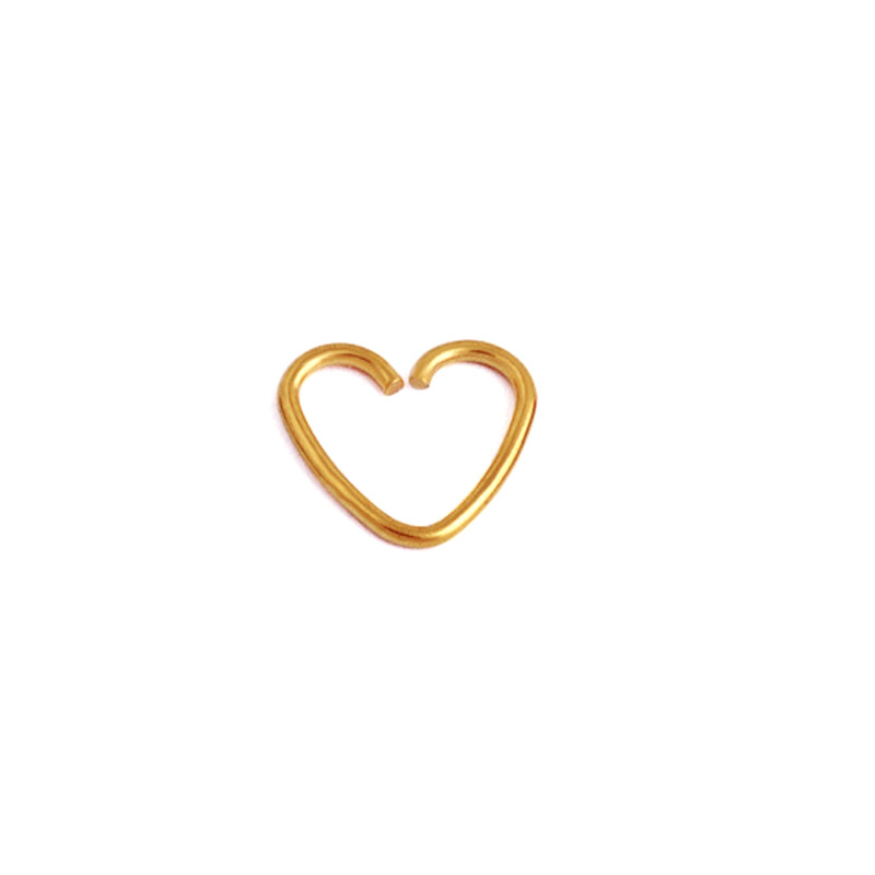 Small heart-shaped metal stud earrings in assorted colors - Product view 6