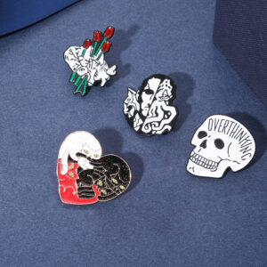 Ins Tied Bear Brooch Penguin Reading Book Japanese Cartoon Enamel Badge Student Pin - Main product view