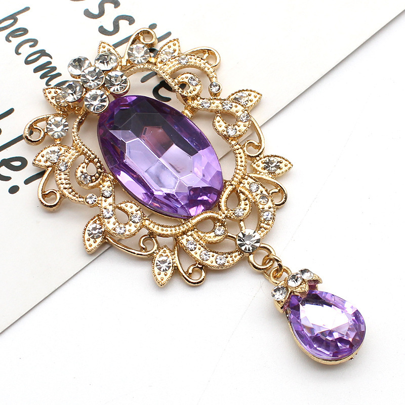 Golden alloy flatback rhinestone pendant for DIY clothing decoration - Product view 6
