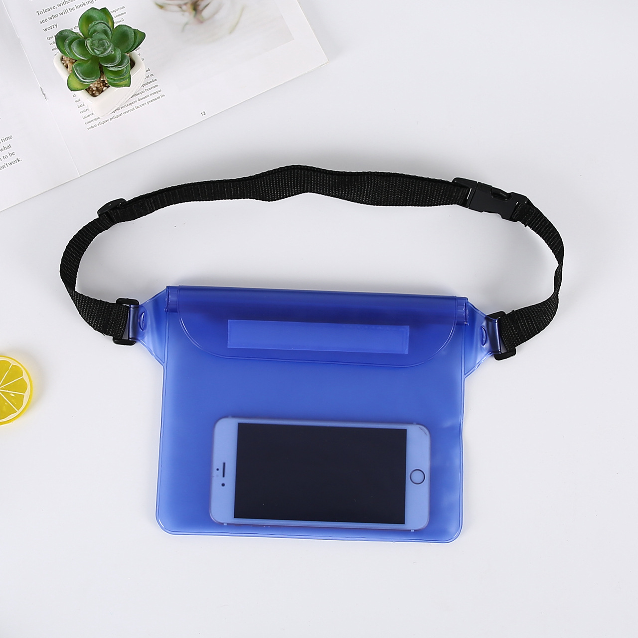 Waterproof PVC phone waist bag with Velcro closure - Product view 10