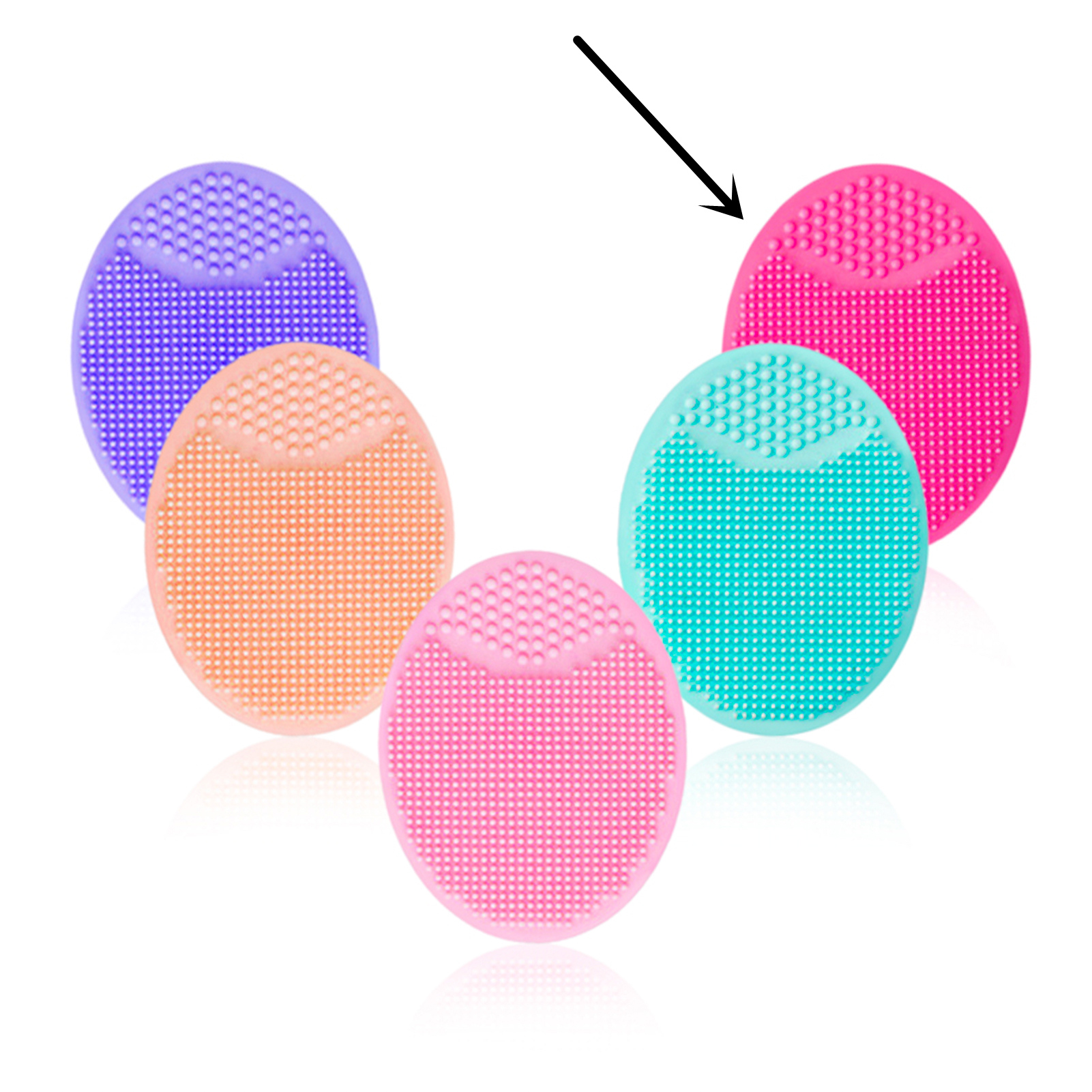 Soft silicone oval facial cleansing brush and massage tool - Product view 9