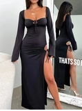 Women's black backless dress - Main product view