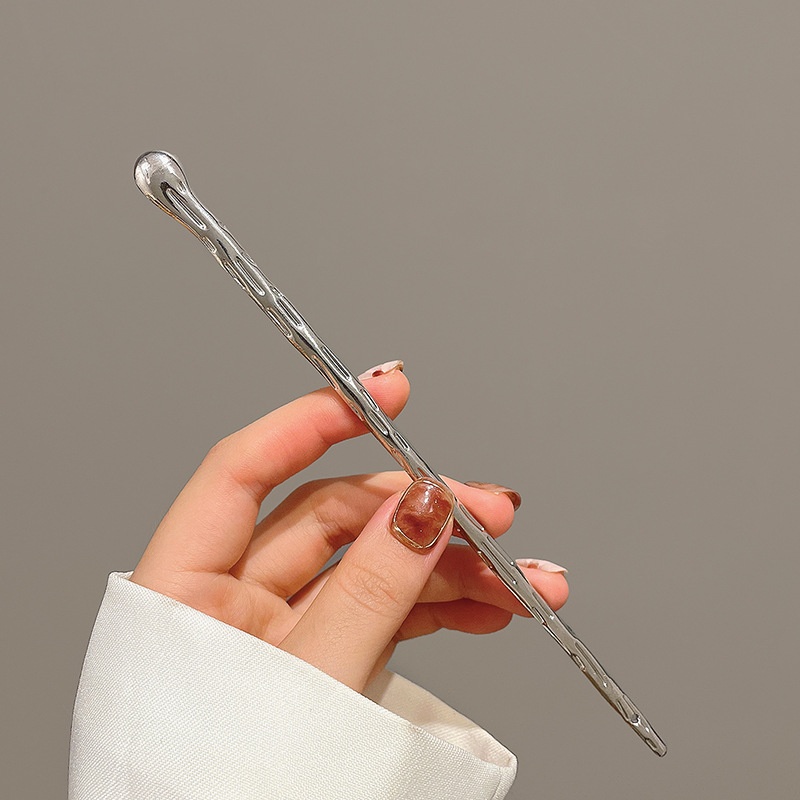 Chinese-style alloy hairpin for women's fall updo in spiral and straight-bar designs - Product view 2