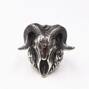 Men's punk vintage animal zodiac stainless steel ring - Main product view
