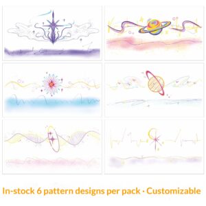 Colorful geometric planet wrist tattoo stickers in a 12-sheet pack - Main product view