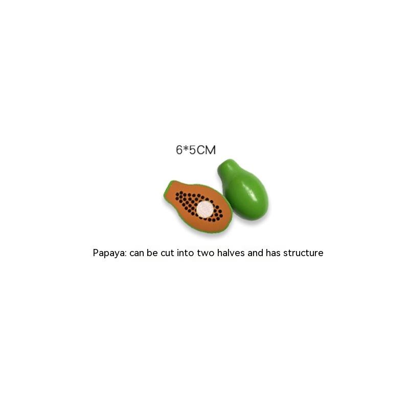 Wooden magnetic fruit and vegetable cutting toy set for children - Product view 12