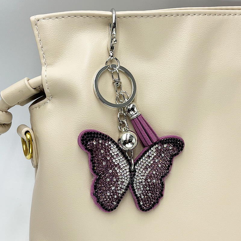 Butterfly tassel keychain and bag charm in a selected color - Product view 13