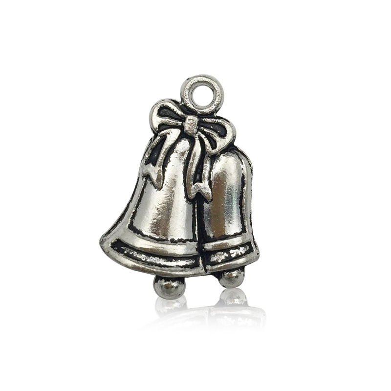 Retro alloy Christmas charm accessory in a festive cartoon design - Product view 1