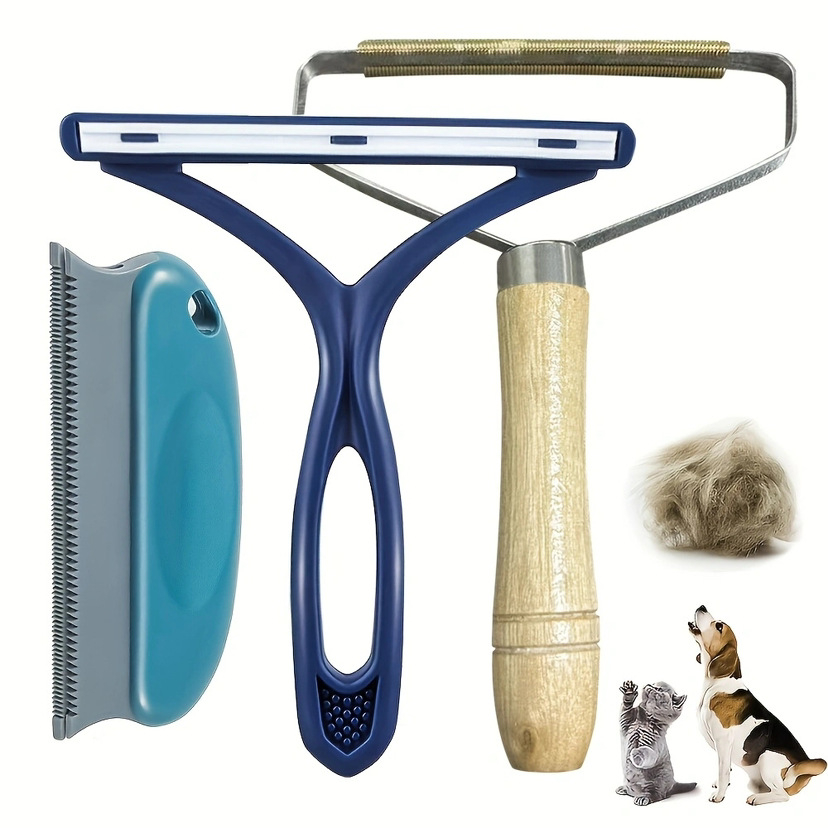Double-sided plastic pet hair removal comb for cats and dogs - Product view 2